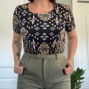 H&M Geometric tribal top multi color size medium